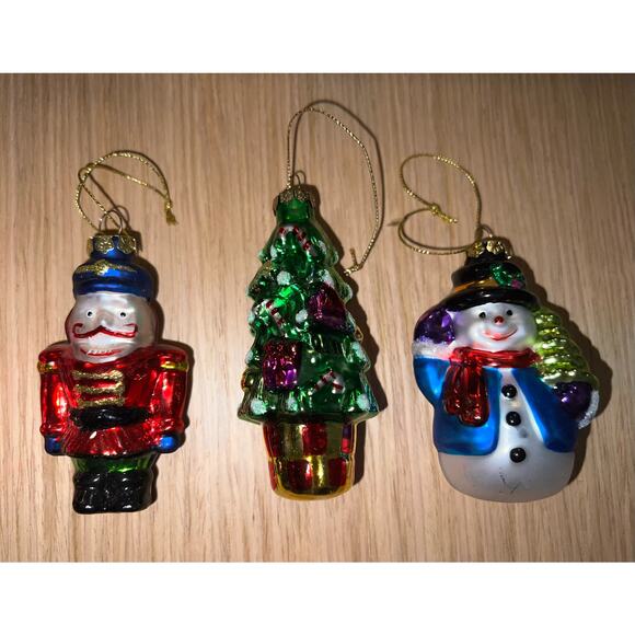 Mixed Lot of Vintage Blown Glass Ornaments Humpty Santa Soldier Snowman German - Picture 3 of 6